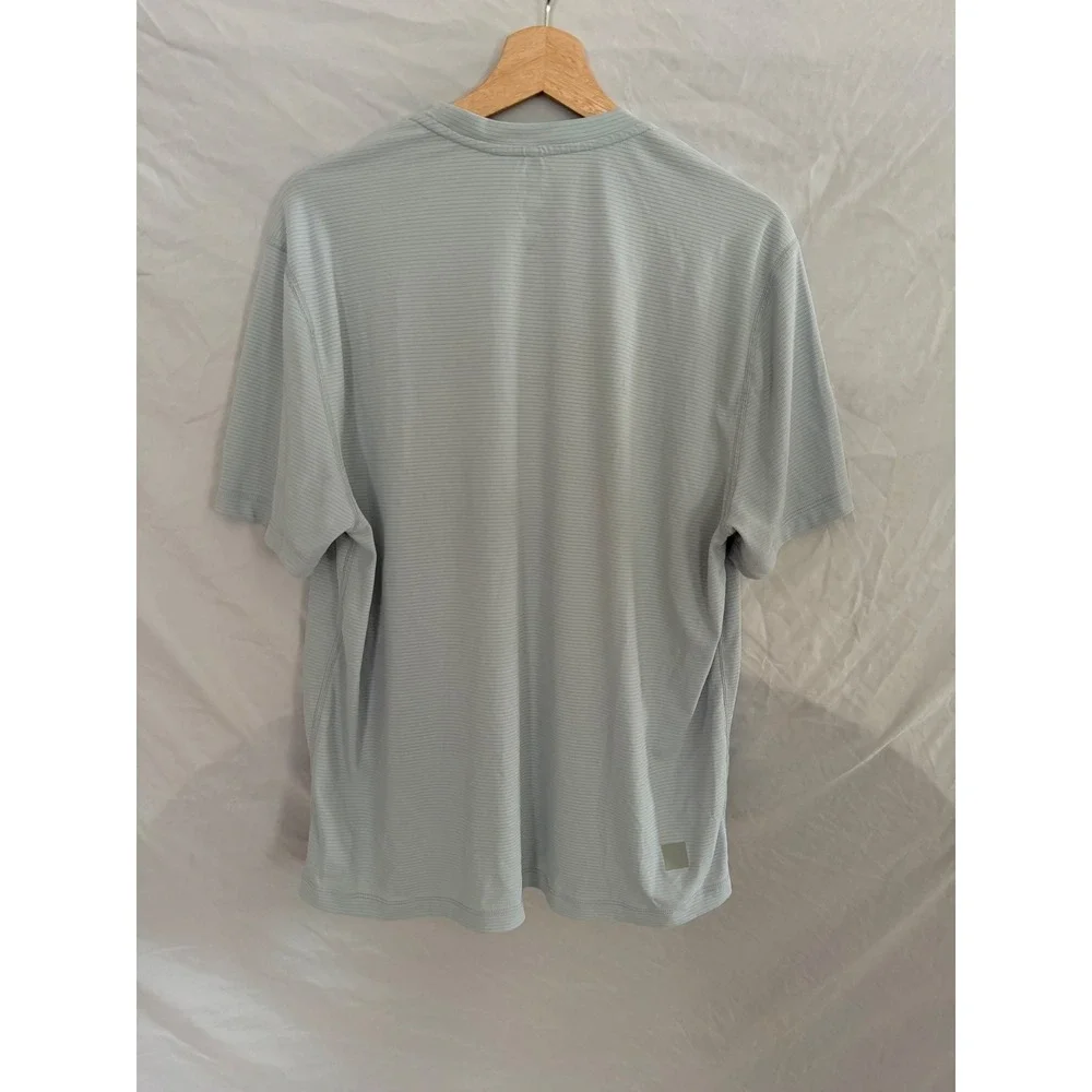 Ten Thousand Training Shirt Mens Light Blue Micro Stripe Athletic Tee Large - Picture 2 of 5